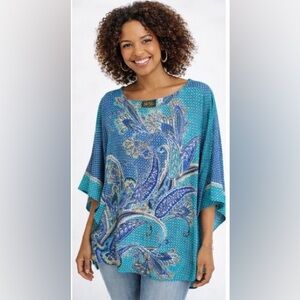 Blue Paisley Women's Top